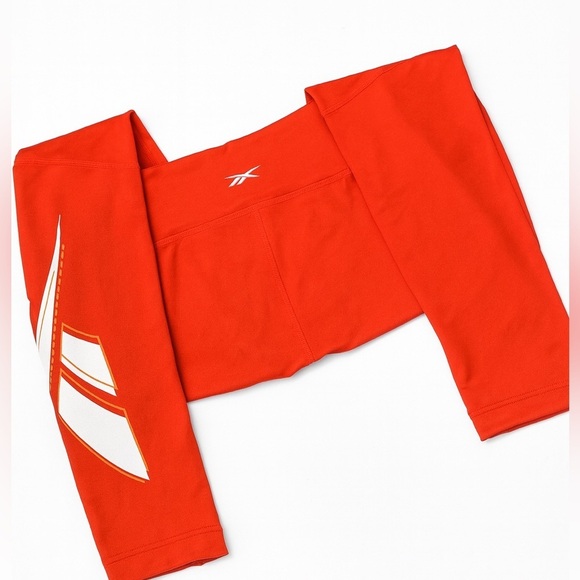 Reebok Women's Size Small Orange Leggings Running Yoga Outdoors Activewear. - Picture 2 of 2